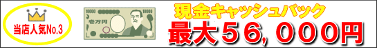 キャッシュバック最大56,000円